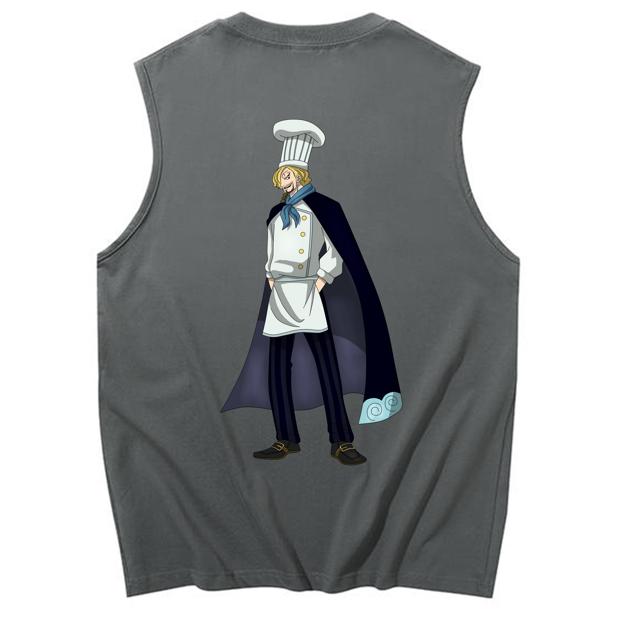 （画像用） ワンピース サンジ ONE PIECE Sanji コットン100％タンクトップ（背面プリント）